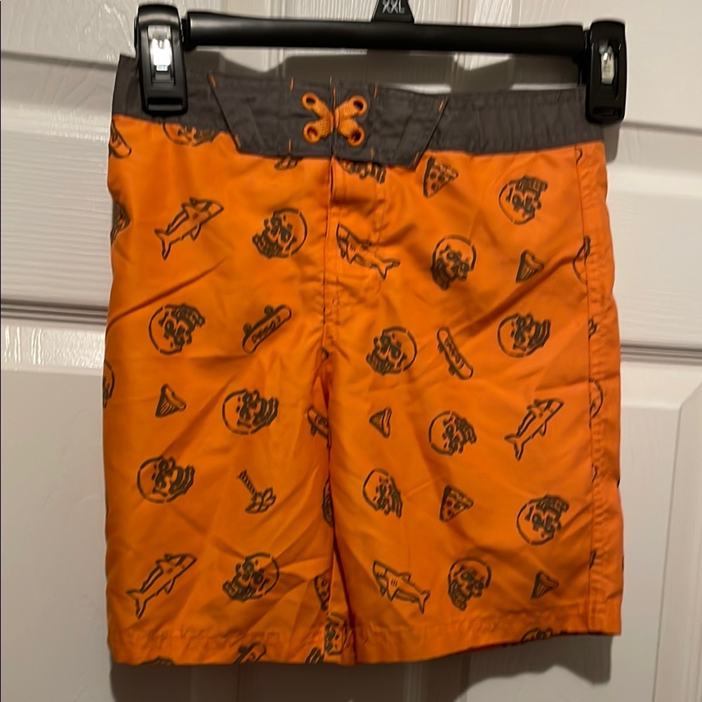 Orange Graphic Swim Shorts